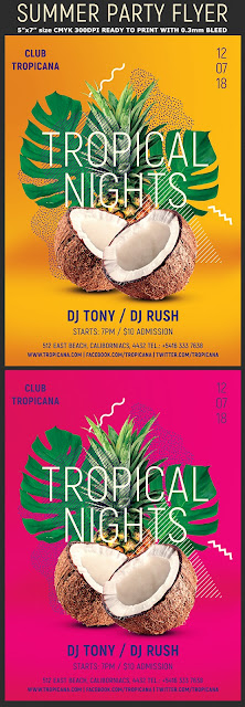  Tropical Summer Party Flyer Template