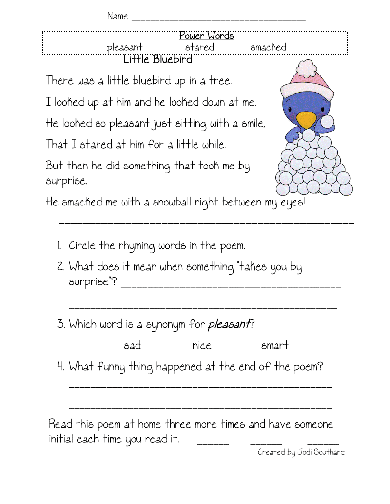 NEW 802 FIRST GRADE READING FLUENCY WORKSHEETS