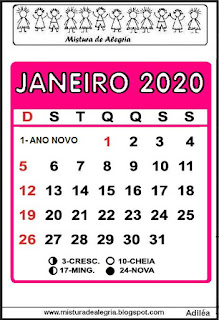 Calendário de 2020