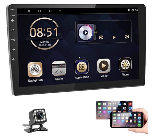 podofo 10 Inch Android Double Din Car Radio GPS Navigation