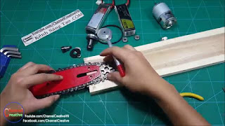 membuat chainsaw mini dari dinamo 12 volt