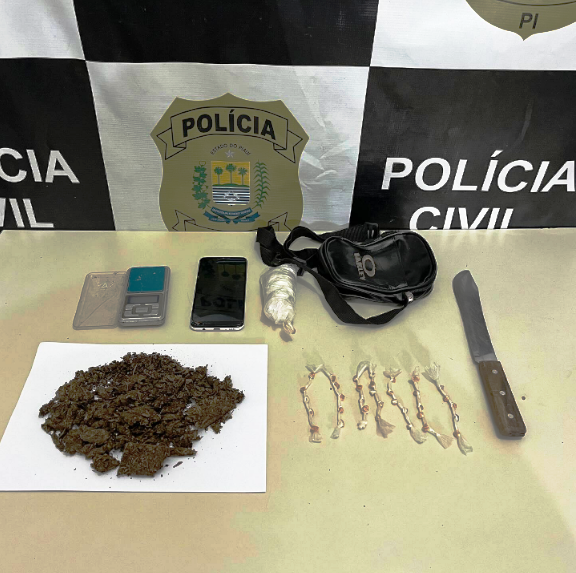 Polícias Civil e Militar apreendem maconha e crack em ponto de venda de drogas em Buriti dos Lopes