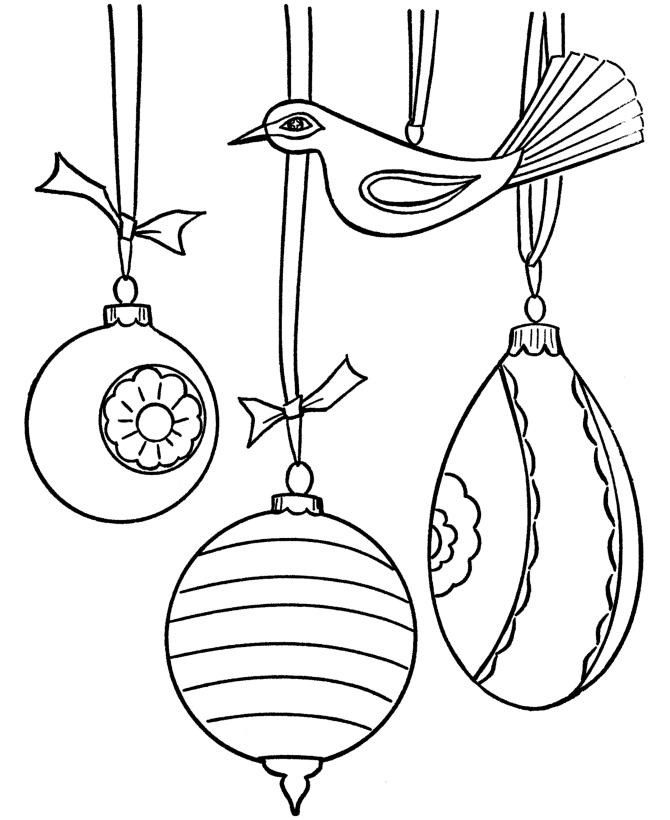 Download Free Coloring Pages: Christmas Ornaments Coloring Page