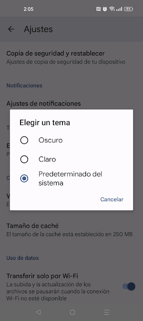 Elegir un tema en Google Drive