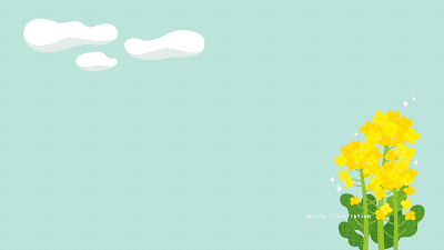 【菜の花】春の花のおしゃれでシンプルかわいいイラストPC壁紙・背景