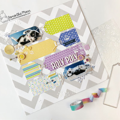 Roly Poly Kitties Layout by Samantha Mann for Newton's Nook Designs, Scrapbooking, Scrapbook, Layout, Mixed Media, Die Cutting, Paper crafts, papercrafting, #newtonsnook #newtonsnookdesigns #scrapbooking #scrapbooklayout #layout #diecutting