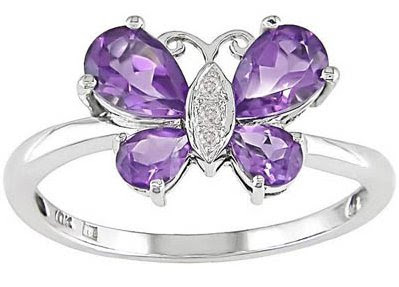 Amethyst Butterfly Ring