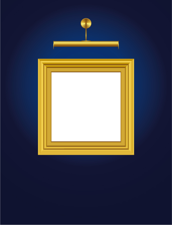 Free Vector がらくた素材庫 照明で照らす額縁 Ornate Pattern Picture Frame イラスト素材