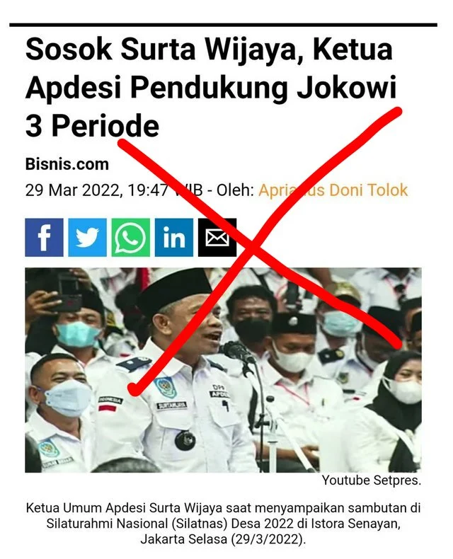 DEWAN PIMPINAN PUSAT ASSOSIASI PEMERINTAH DESA SELURUH INDONESIA Pernyataan Sikap APDESI Yang Sah: Mengutuk Keras Penggunaan Nama Apdesi Untuk Menggiring Opini Presiden 3 Periode