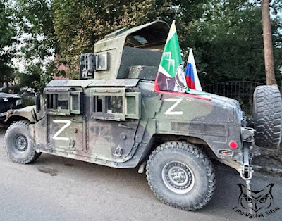 No. 63, US Humvee truck, captured by Ramzan Kadyrov forces from members of the self-styled Armed Forces of Ukraine, Zelensky Regime