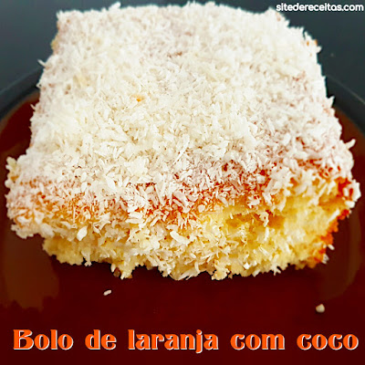 Bolo de laranja com coco