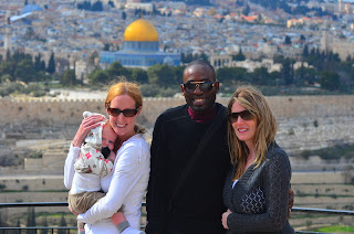 travis and breanne udeze nicole and sammy baumer on mount of olives in jerusalem with dome of rock backgrond