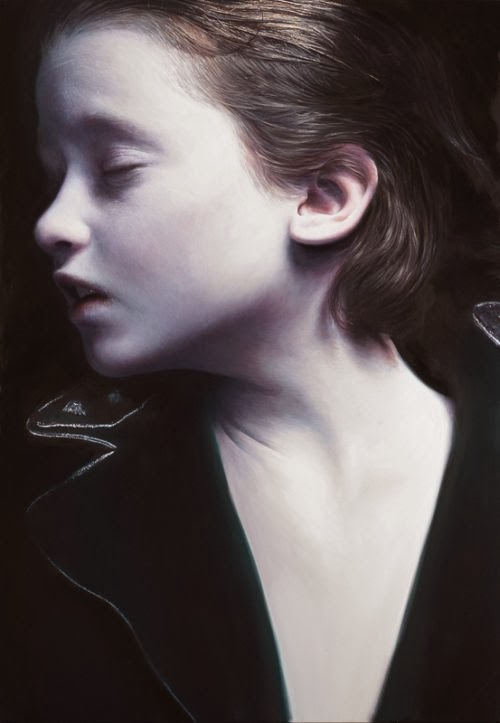 Gottfried Helnwein paintings hyper-realistic little girls injured innocence violence The murmur of the innocents - war, blood and little girls, mixing innocence and violence