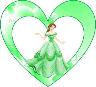 Belle in Green  Toppers or Free Printables Labels.