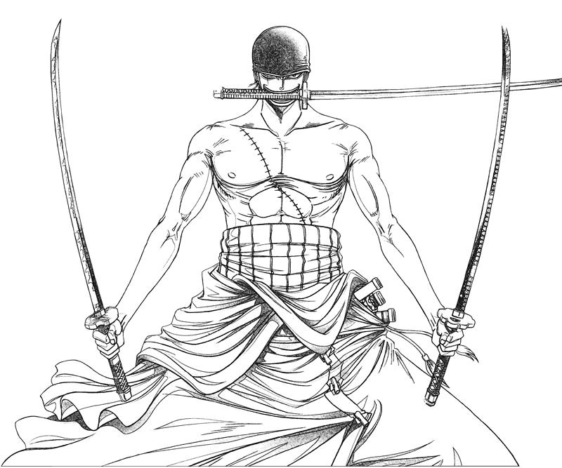 Printable Roronoa Zoro 2 Coloring Page