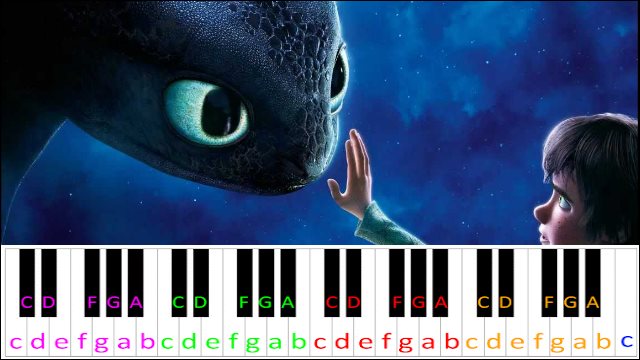 Flying Theme (How to Train Your Dragon) Piano / Keyboard Easy Letter Notes for Beginners