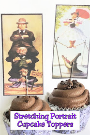 Enhance your cupcakes with these Stretching Portrait cupcake toppers and Haunted Mansion Wallpaper cupcake wrappers for the perfect Halloween treat.  Such an easy way to bring a little Haunted fun to your Halloween party. #hauntedmansionparty #printablecupcaketopper #halloweenparty #stretchingportraits #diypartymomblog