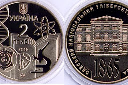 Ukraine 2 & 5 hryvnia 2015 - 150 years of Odessa University