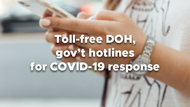 Toll-free DOH, gov't hotlines for COVID-19 response