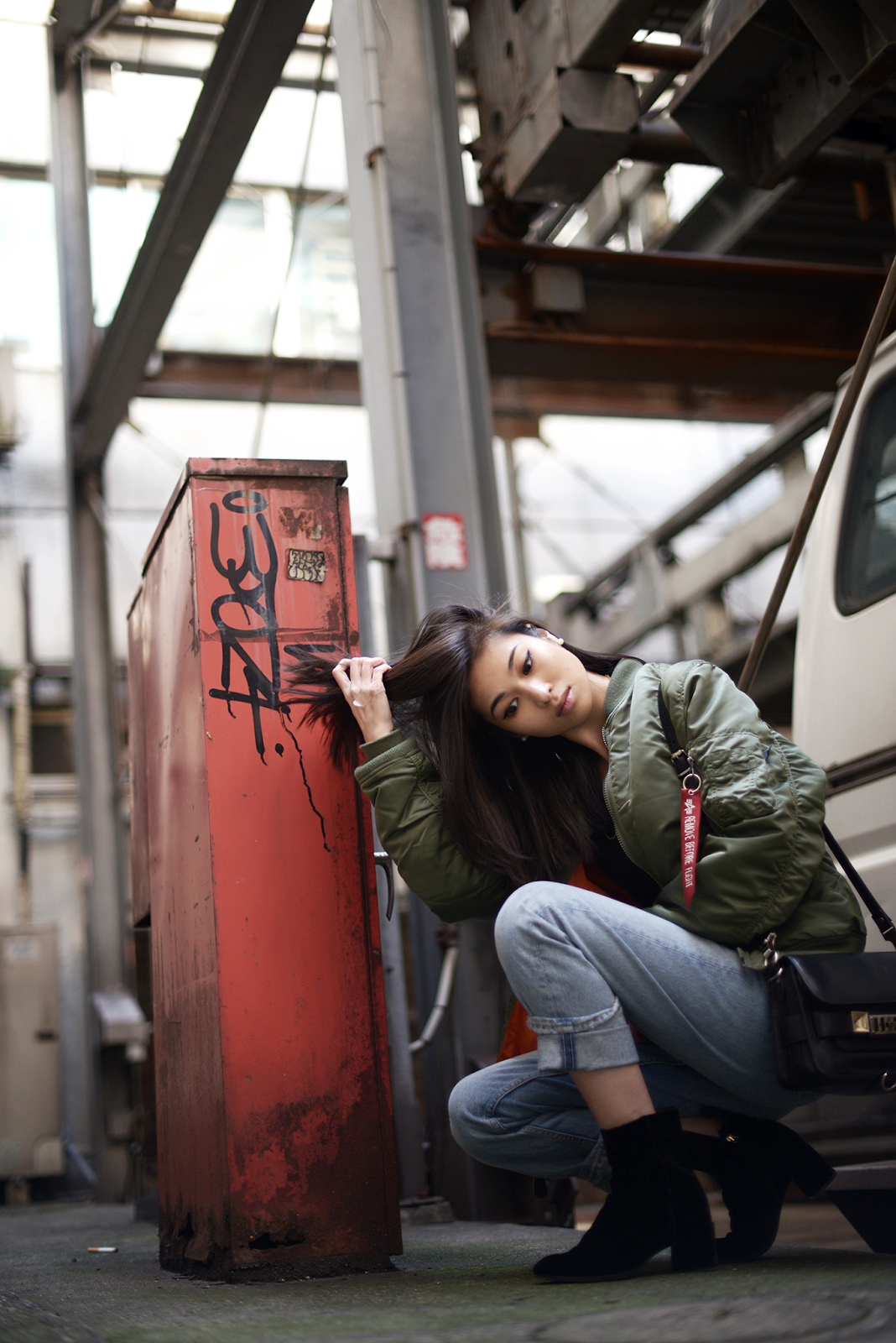 FOREVERVANNY Alpha Industry MA-1 Bomber Jacket and M Gemi Velvet Corsa Ankle Boots