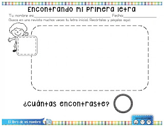 Fichas para trabajar el nombre propio