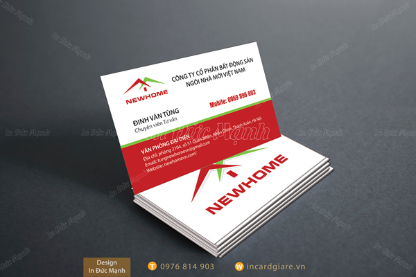 Mẫu card visit Bất Động Sản Ngôi Nhà Mới