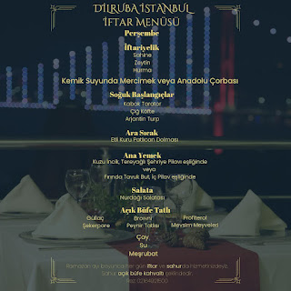 Dilruba Restaurant Fethi Paşa Korusu Üsküdar İstanbul Ramazan 2023 İftar Menüleri ve Fiyatları