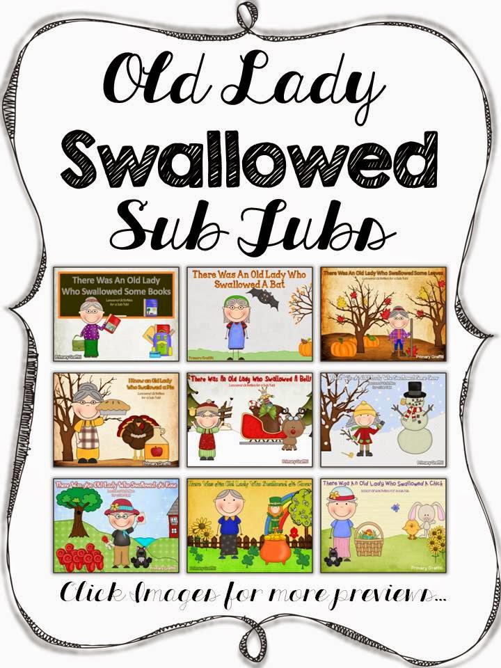 http://www.teacherspayteachers.com/Product/Old-Lady-Swallowed-Sub-Tubs-Bundled-799186