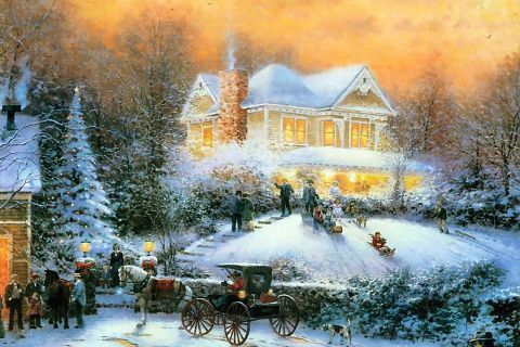 thomas kinkade wallpapers. All is calm. All is bright.