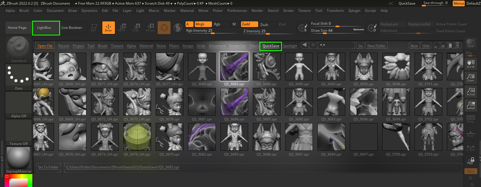 zbrush 2018 quicksave directory