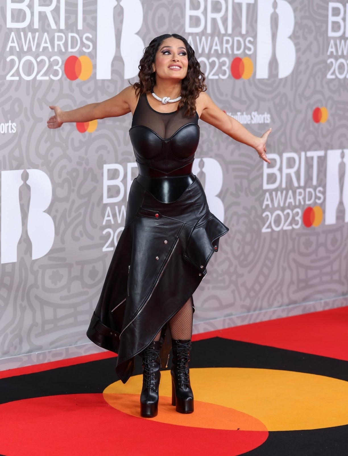 Salma Hayek attends The BRIT Awards 2023 at The O2 Arena on February 11, 2023 in London