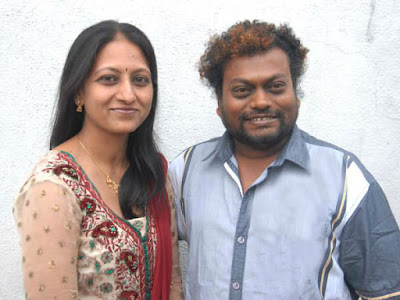 Sadhu Kokila with wife Saleena 