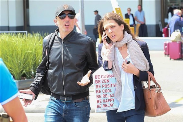 Charlotte Casiraghi and Gad Elmaleh were seen at the airport of Orly in Paris