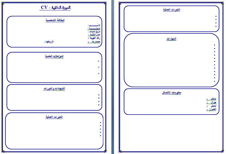 Exemple cv en arabe pdf