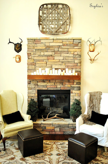 rustic fireplace