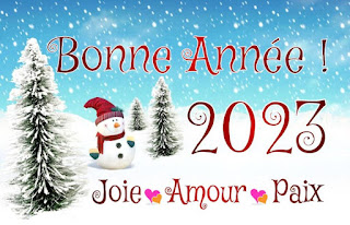 Carte de Paix, joie et amour pour souhaiter la bonne année 2023