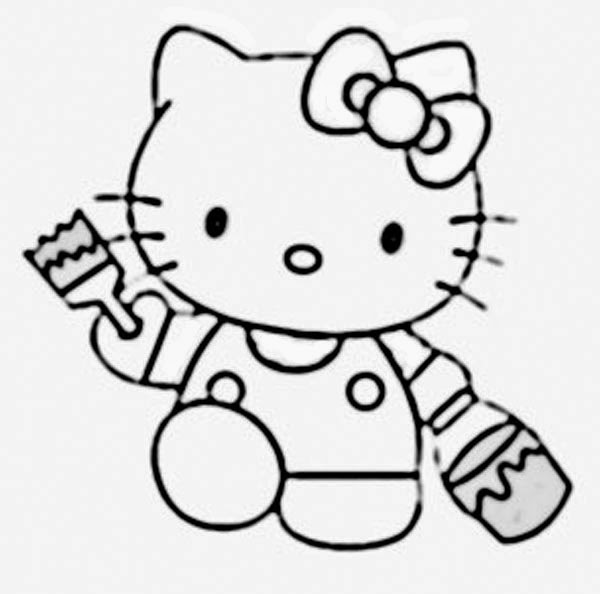 20 Gambar Belajar Mewarnai Tema Hello Kitty Untuk Anak 