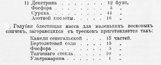 рецепт изготовления спичек