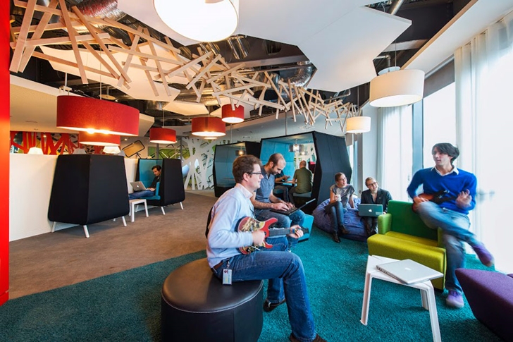 Music room in Google office in Dublin 