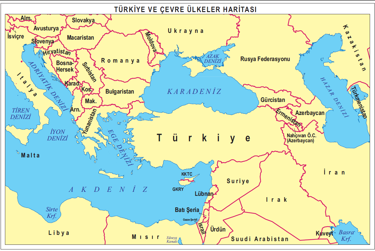 Gürcistan haritası ve komşulari