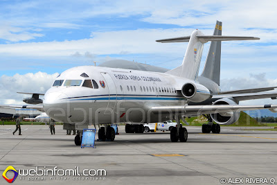 Avión de transporte ejecutivo Fokker F-28 (FAC0002) que anteriormente cumplió funciones de avión presidencial.