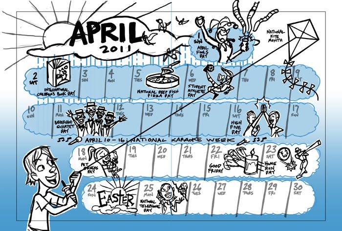 april calendar. for the April calendar.