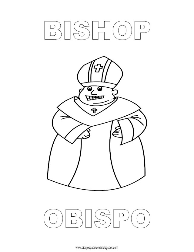 Dibujos Inglés - Español con O: Obispo - Bishop