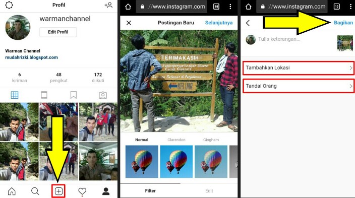 Langkah membuat foto Instagram di Blog