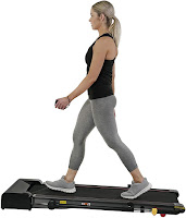 Handlebars fold down to double as a desk treadmill, Sunny Health & Fitness SF-T7971 Trekpad Treadmill