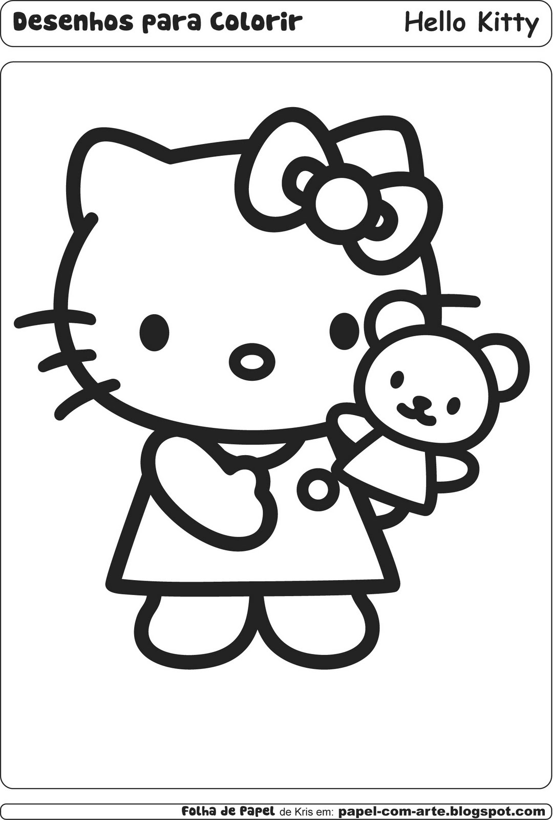 Desenhos Hello Kitty para Colorir 3 grátis Desenhos Para Colorir