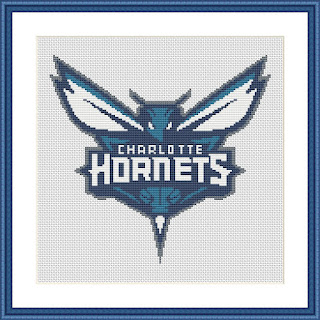 Charlotte Hornets logo cross stitch pattern - Tango Stitch