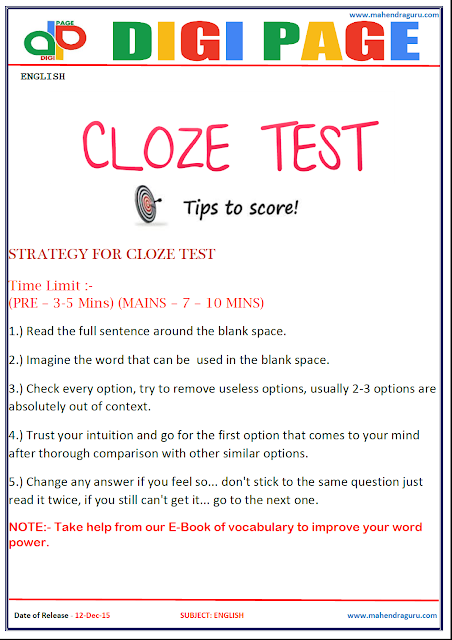 DP | CLOZE TEST |12-DEC-15