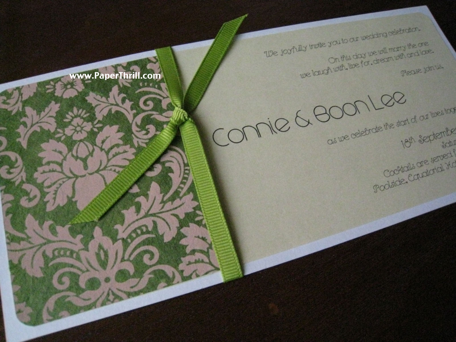 Green damask wedding