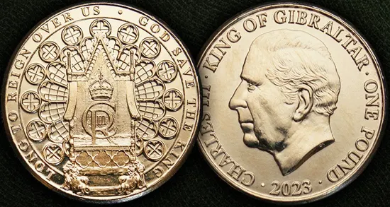 Gibraltar 1 pound 2023 - Charles III (Coronation)
